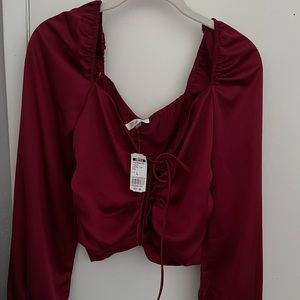 never worn burgundy blouse